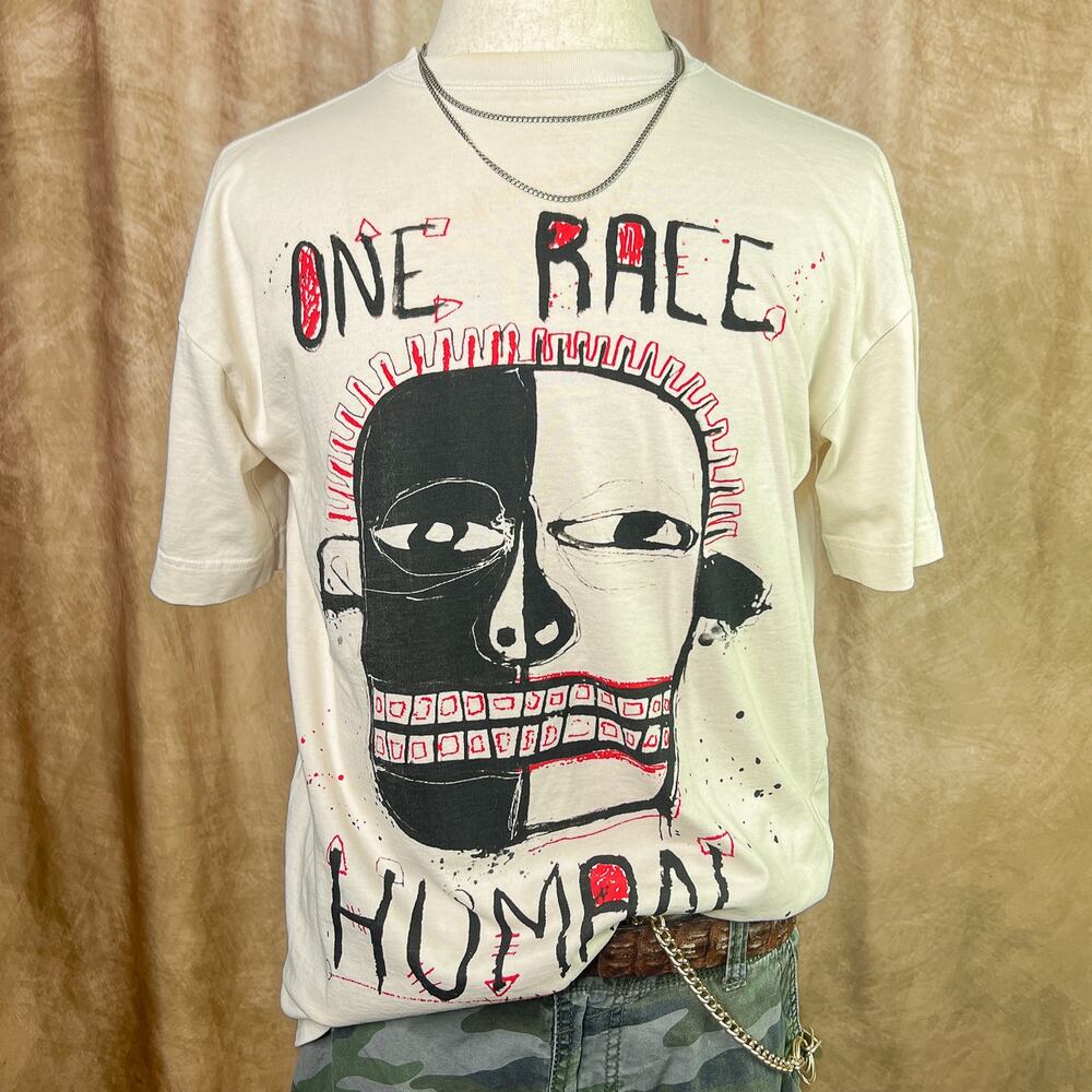 CHNGE Face Art Print T-Shirt One Race Human Oversized Loose Fit Graphic Tee